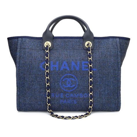 chanel deauville tote navy|chanel deauville tote for sale.